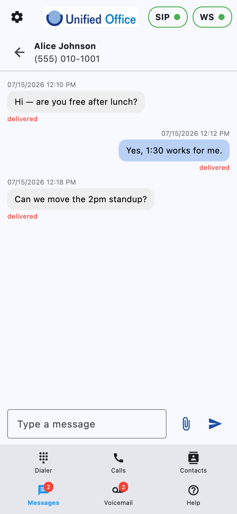 Message conversation